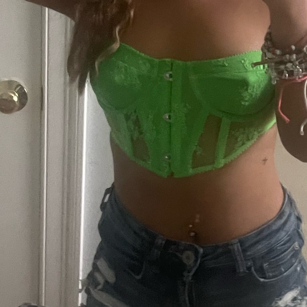 Neon green corset